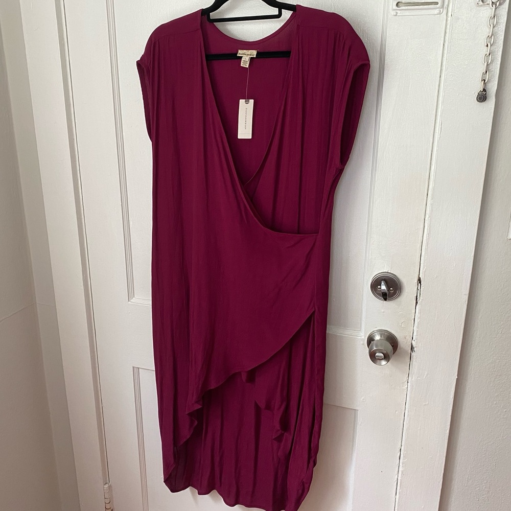 Anthropologie wrap high low dress size L